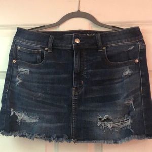 American Eagle Distressed Denim Skirt